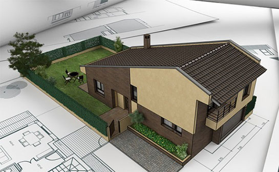 Floor-plan With House Floor-plan With House
